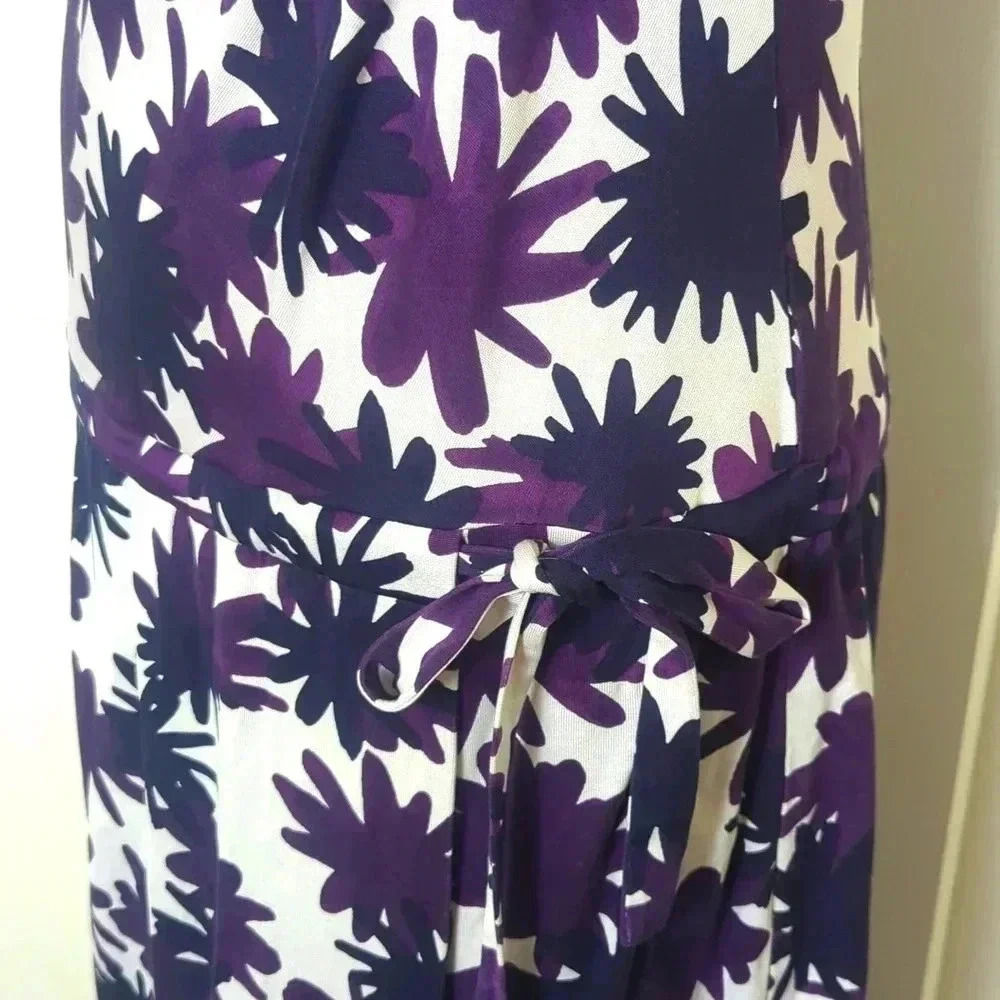Diane Von Furstenberg Louanne Asterisk Meadow Aubergine Maxi Dress - Picture 10 of 10